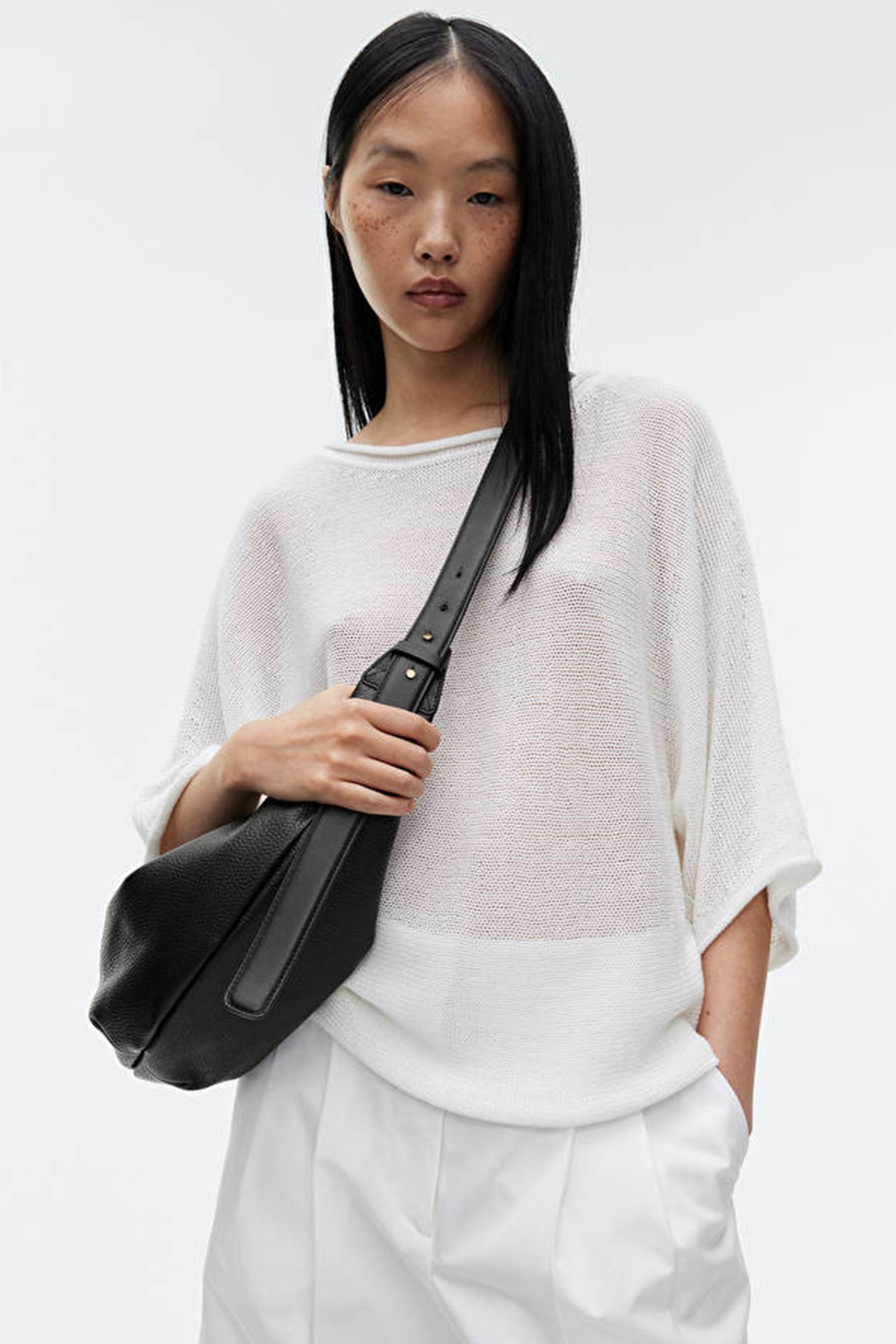 Mid Size Curved Shoulder Bag