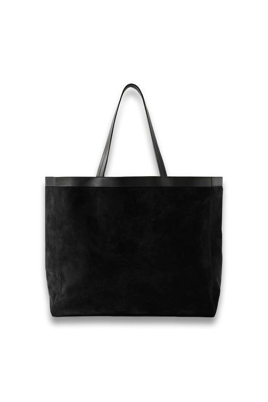 Loren Leather-Trimmed Suede Tote