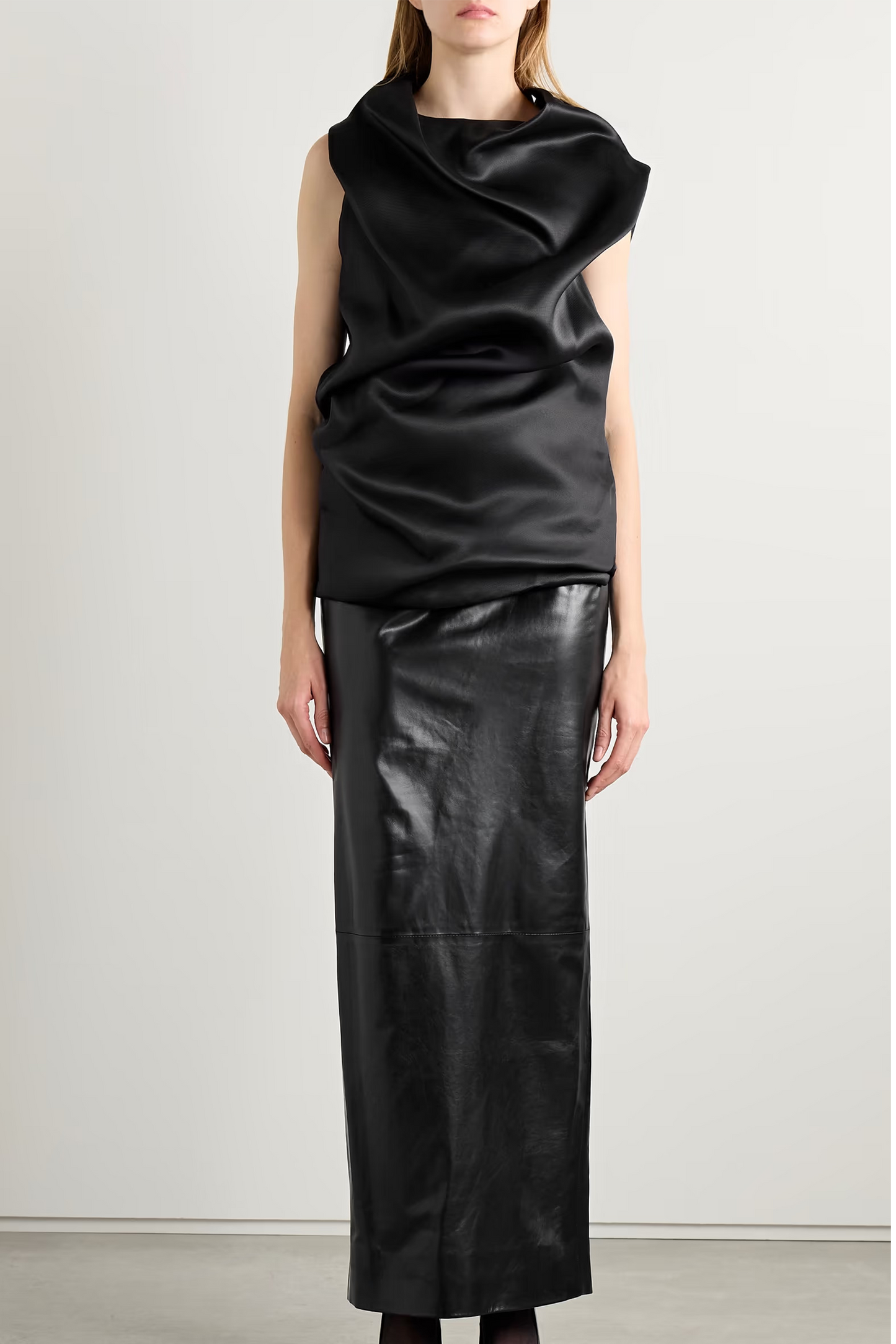 Luola Draped Silk-Gazar Blouse