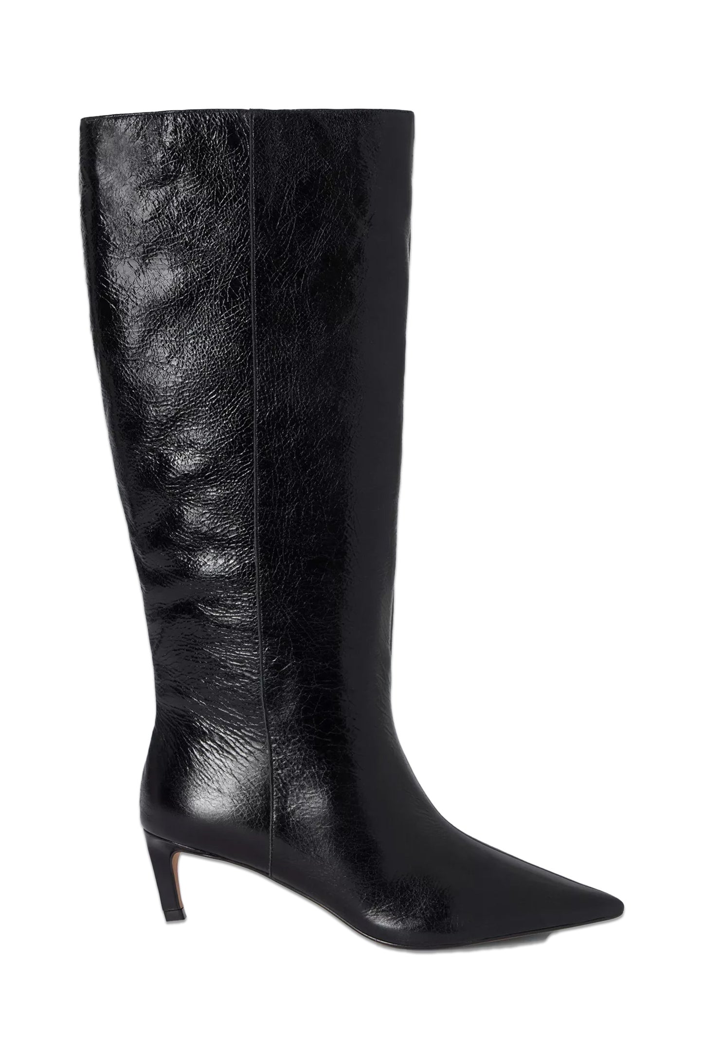 Scarlette Leather Kitten Heel Pull On Knee Boots