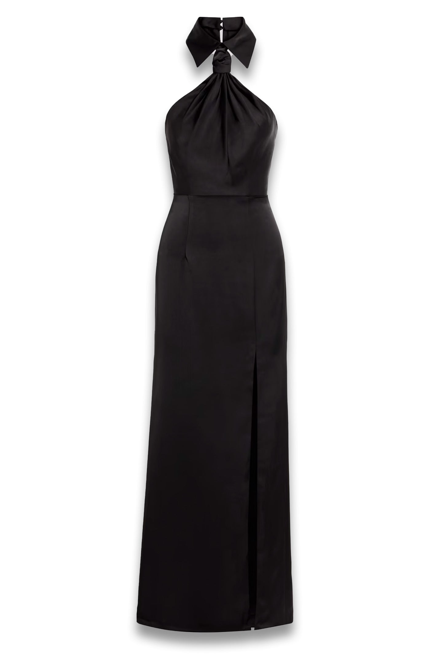 Gemi Knotted Satin-crepe Halterneck Gown