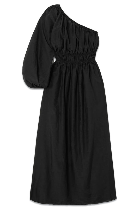 + NET SUSTAIN One-shoulder Organic Cotton And Silk-blend Midi Dress
