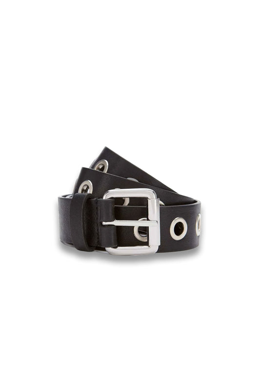 Black Eyelet Leather Belt