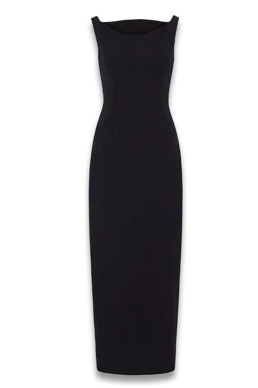 Lipa Dress In Black Summer Wool