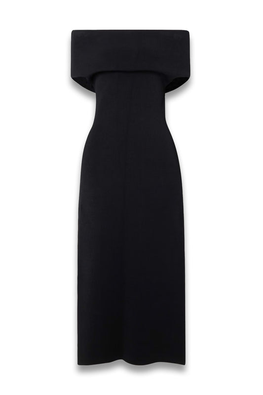 Off-the-shoulder jersey midi dress