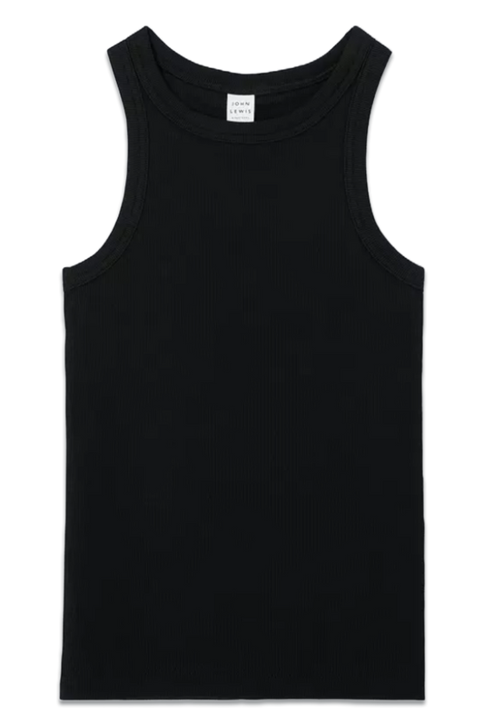 Ribbed Vest, Black, 14