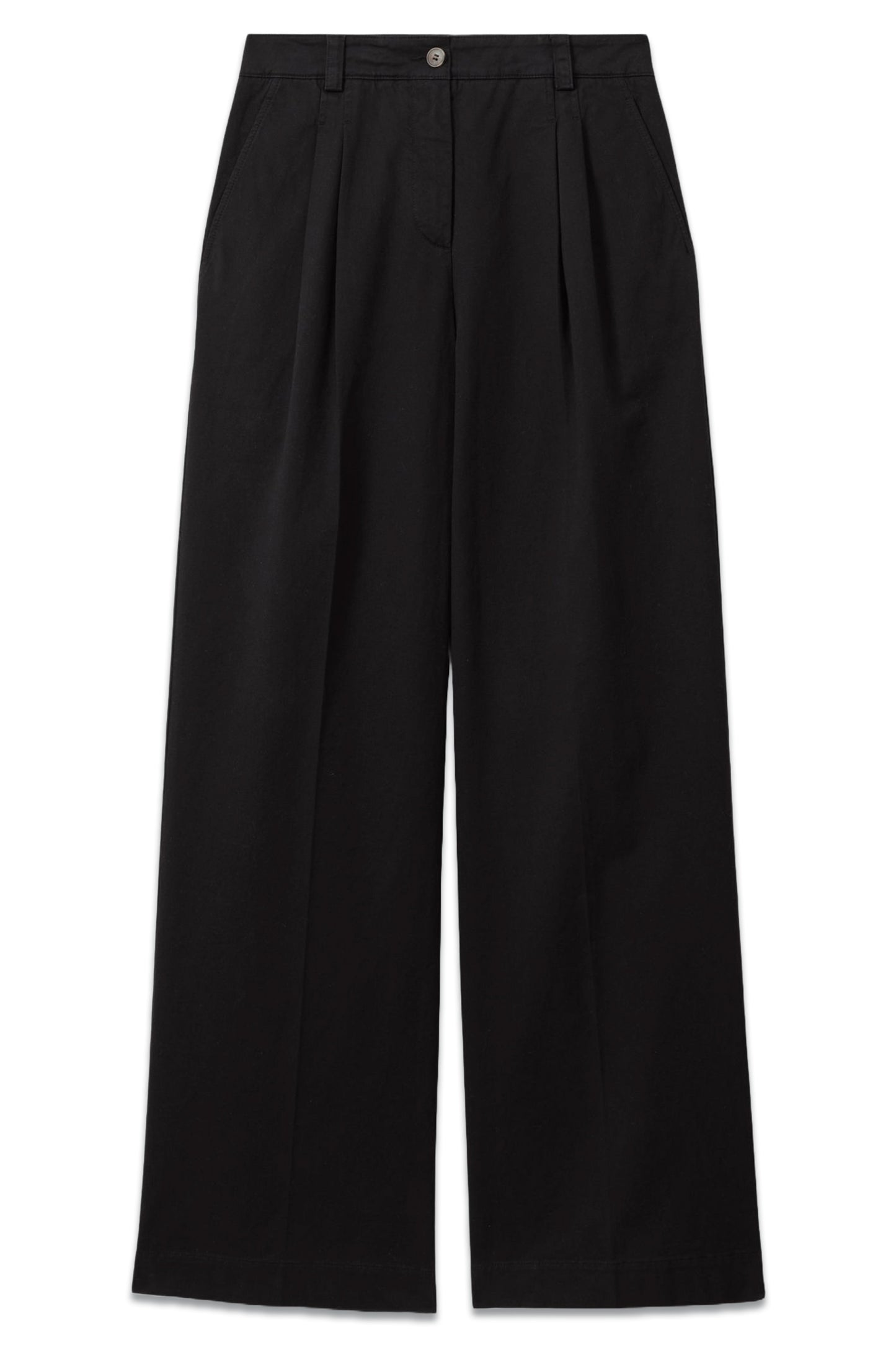 Astrid Cotton Blend Wide Leg Trousers