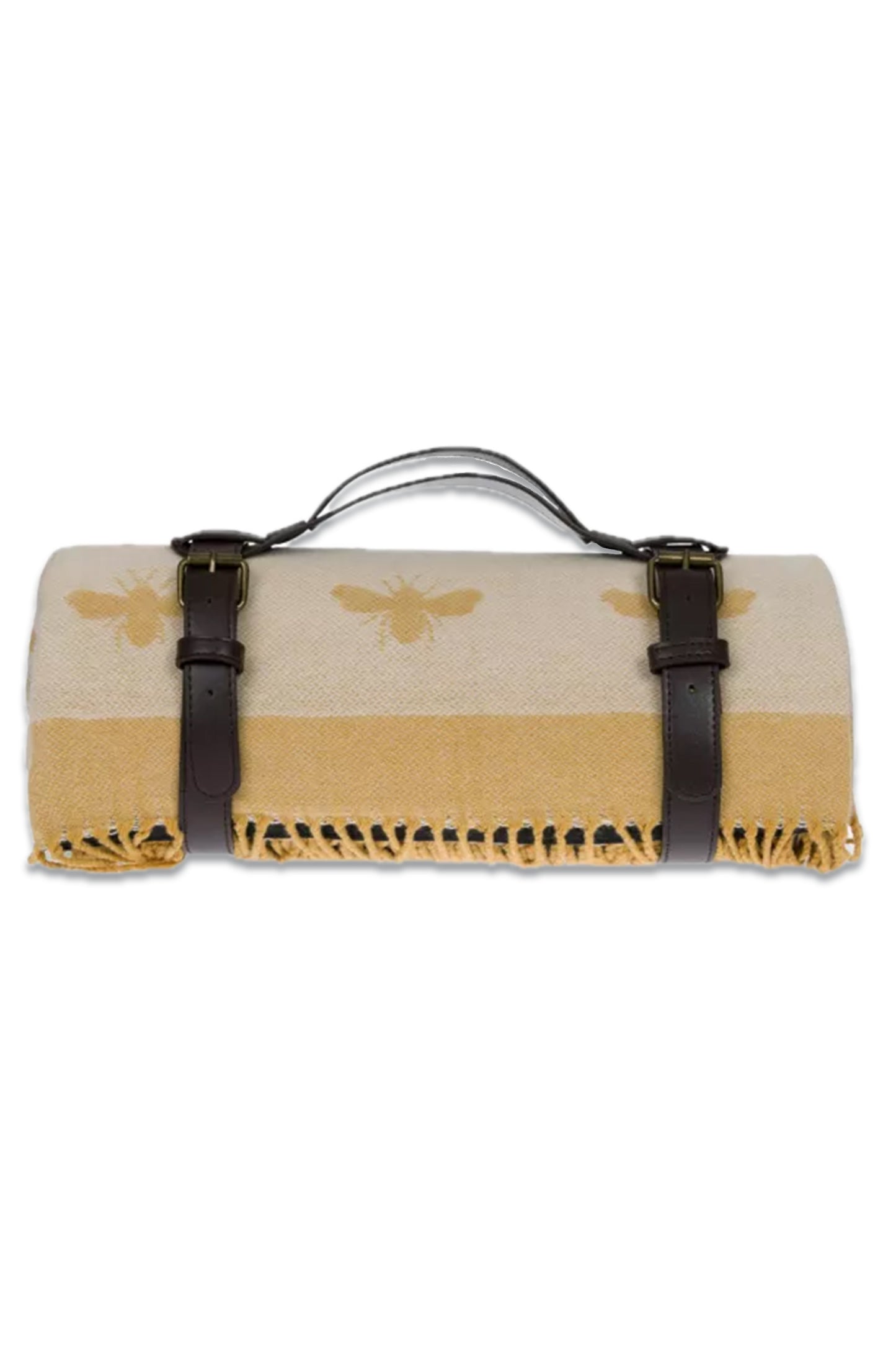 Bee Knitted Picnic Rug, Yellow