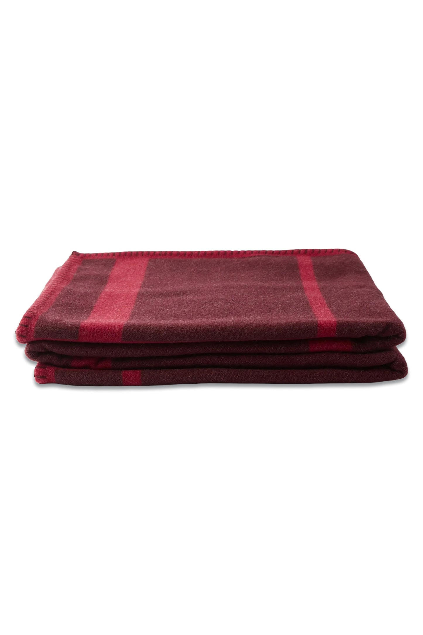 Blanket-stitched Wool-blend Blanket