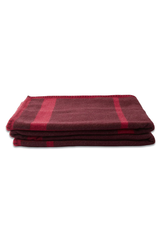 Blanket-stitched Wool-blend Blanket