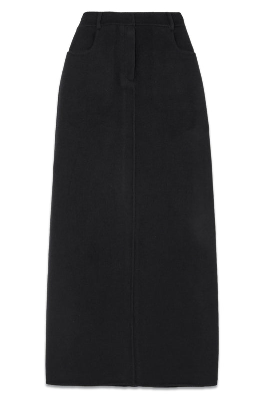 Black Malvo Crepe Maxi Skirt