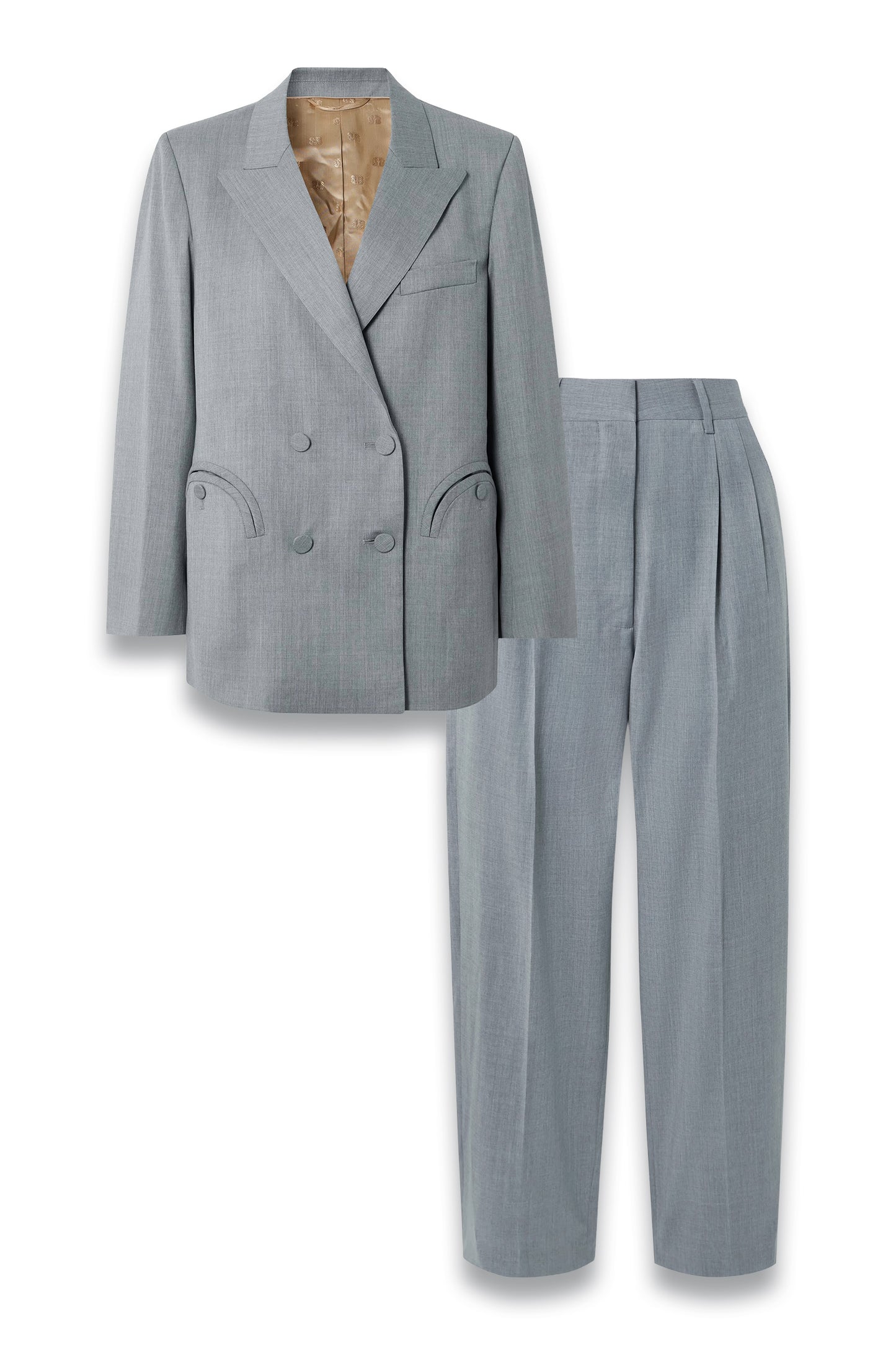 Everynight Double-breasted Wool-twill Blazer and Fox Pleated Straight-leg Pants