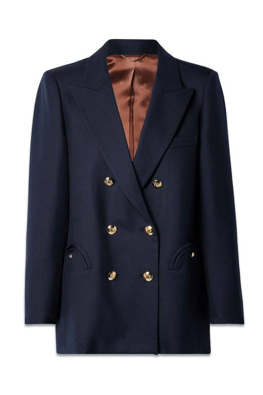 Alcanara Everynight Double-breasted Wool-twill Blazer
