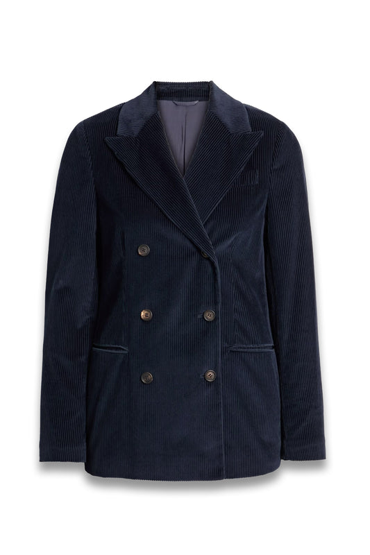 Double-breasted cotton and cashmere-blend corduroy blazer
