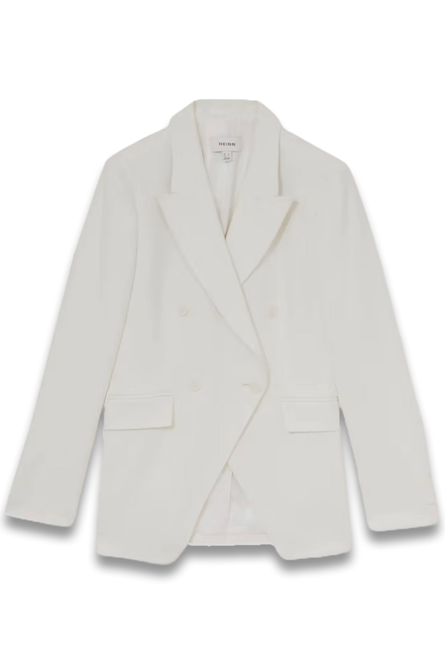 Devon Linen-Blend Double-Breasted Suit Jacket in White