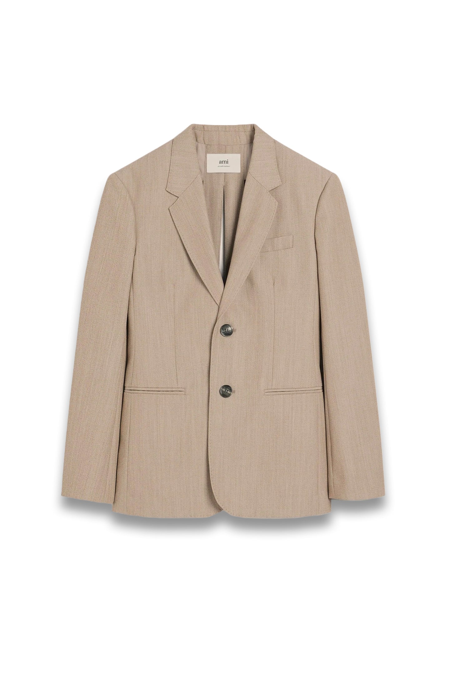 Beige Wool Back Slit Jacket