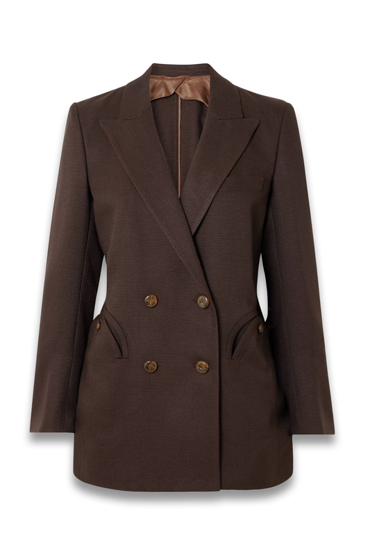 Ariosa Everyday double-breasted woven blazer