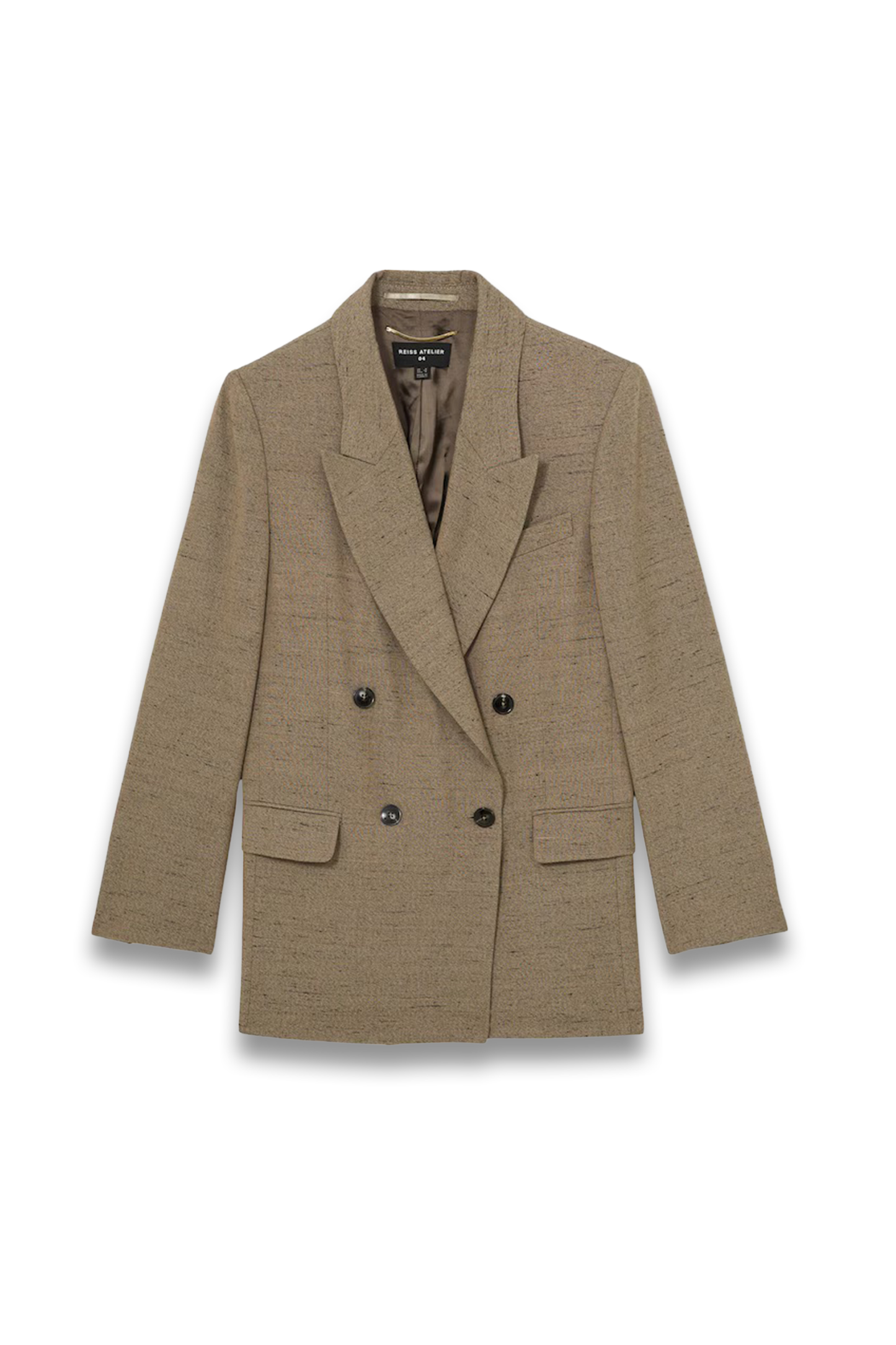Lina Atelier Double-Breasted Suit Jacket With Linen In Grey