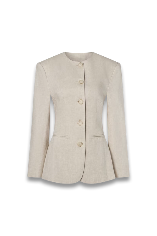 Carol Pure Linen Blazer in Sand