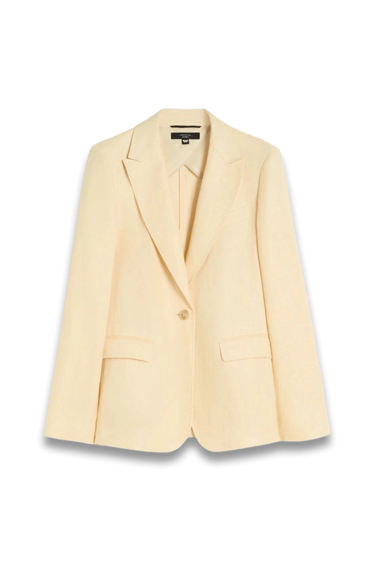Linen Canvas Blazer in Light Yellow