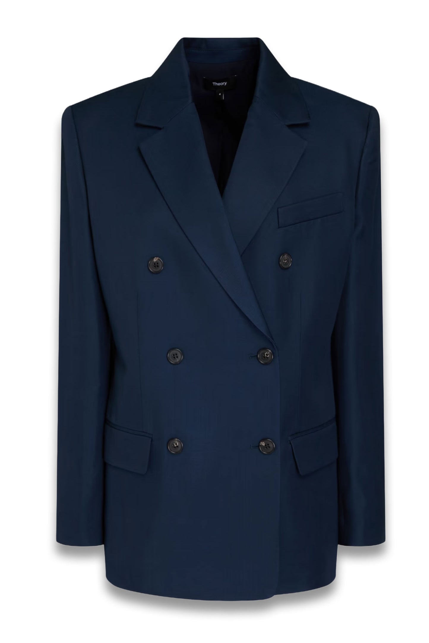 Double-breasted twill blazer