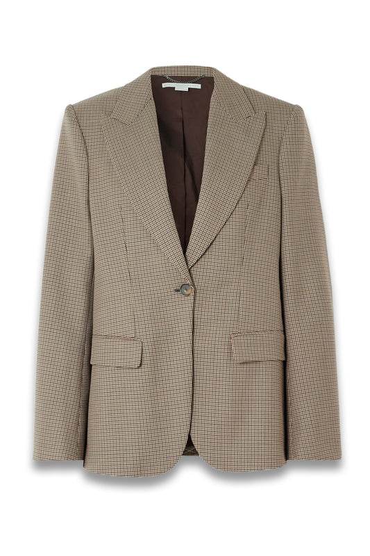 Oversized Houndstooth Wool Blazer