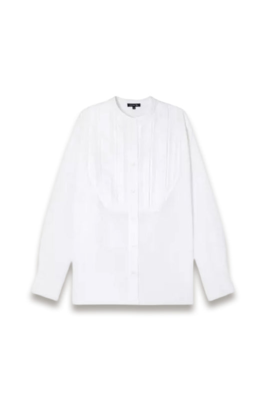Eleanore Pleated-Front Cotton-Voile Blouse