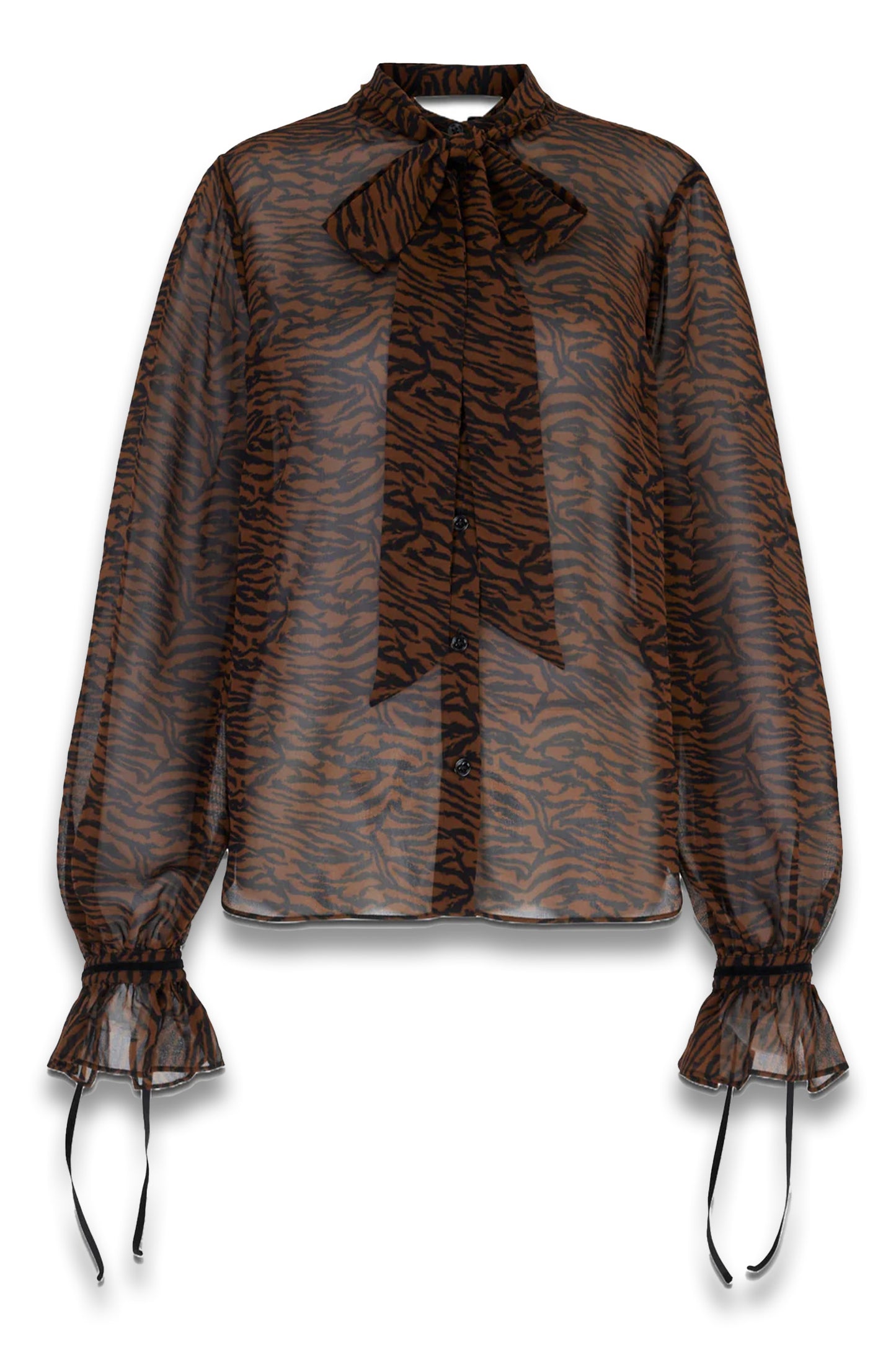 Lace High-Neck Long-Sleeved Top