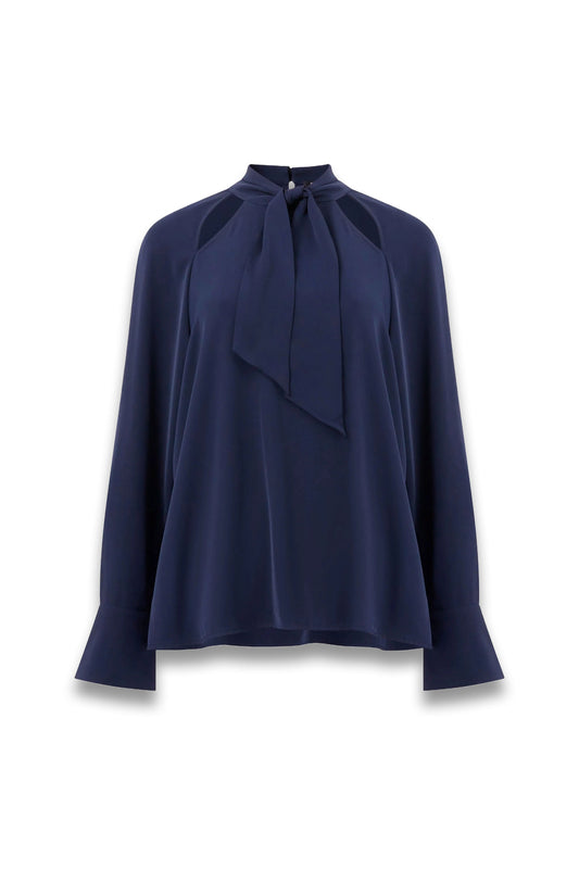 Carmen Recycled Crepe Tie Blouse