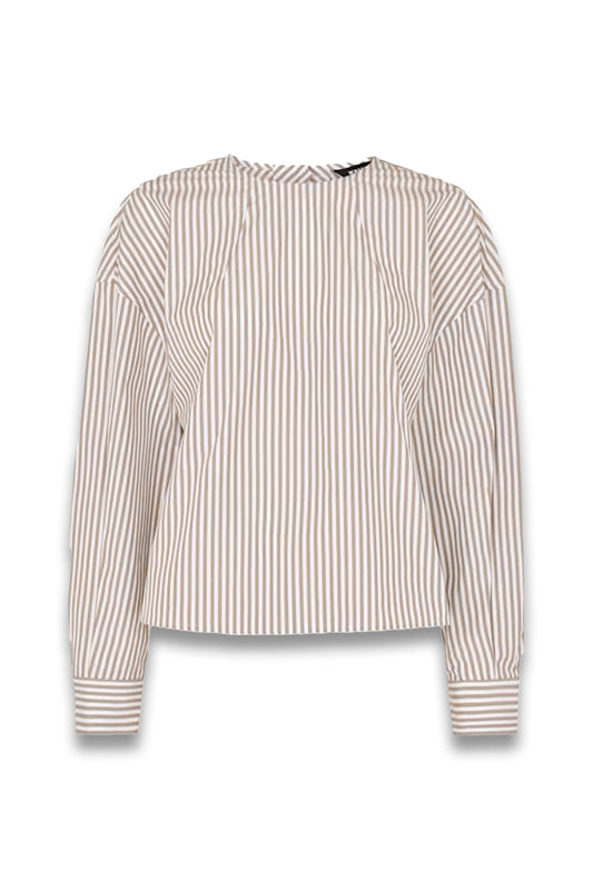 White Kirstie Cotton Stripe Blouse