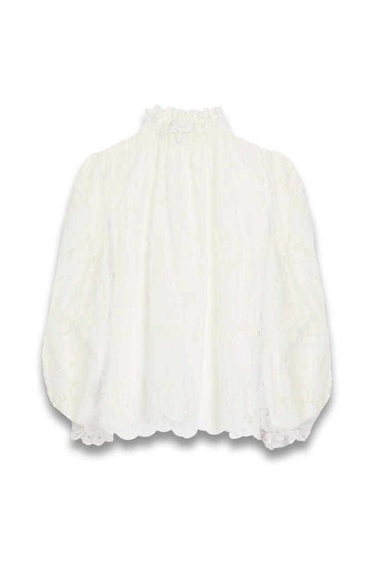 Broderie anglaise cotton blouse