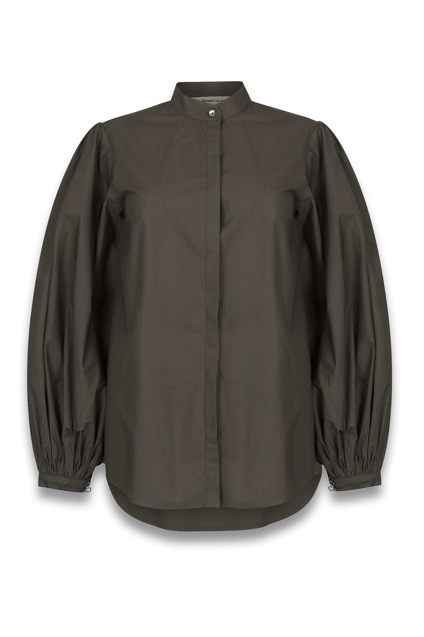 Maia- Dark Khaki Poplin Blouse