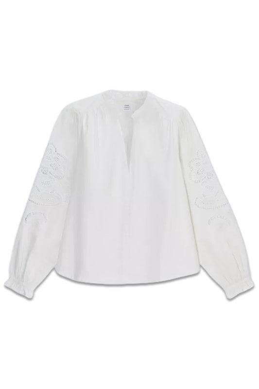 Cutwork Detail Cotton Blouse