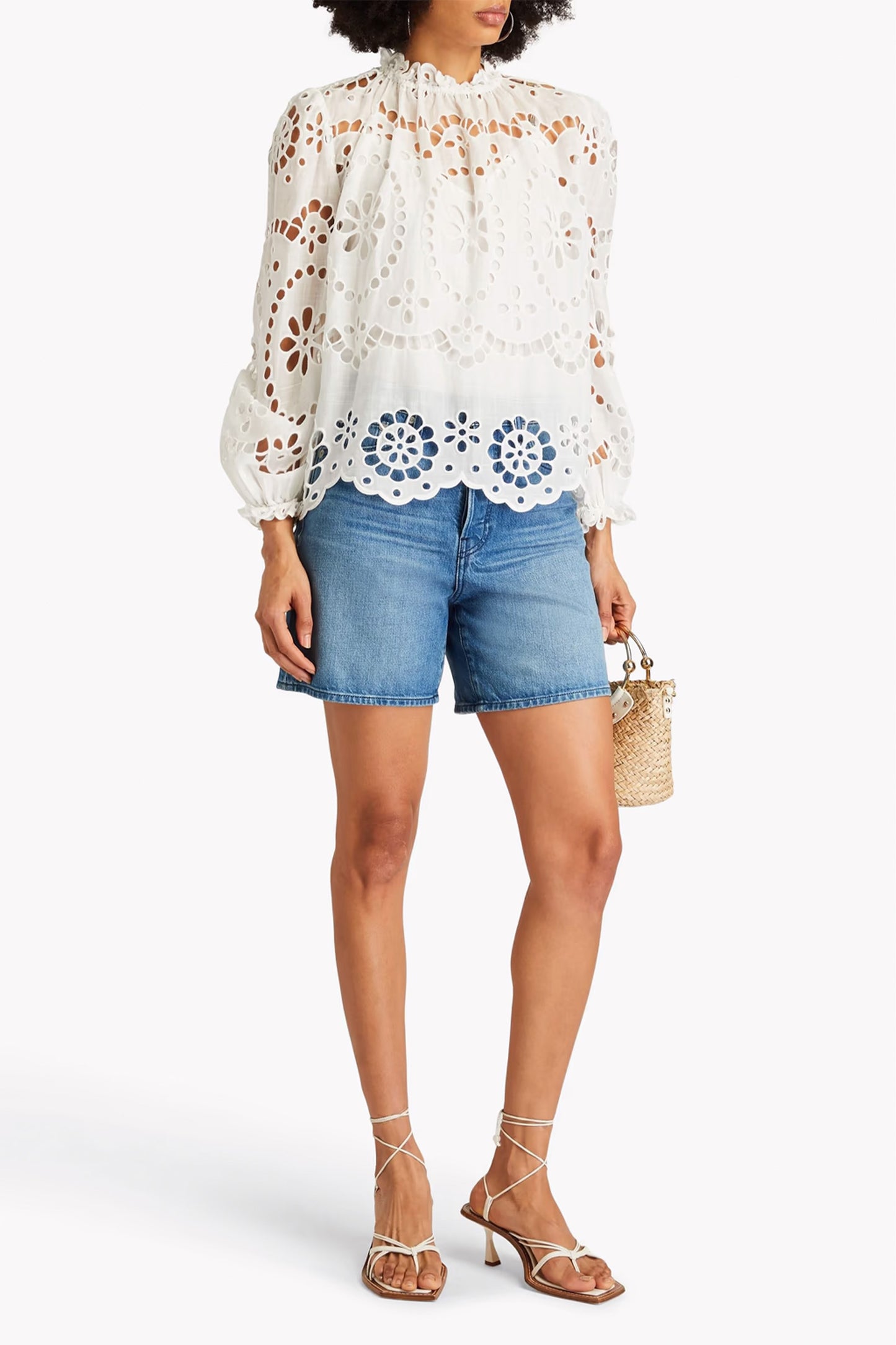 Broderie anglaise cotton blouse