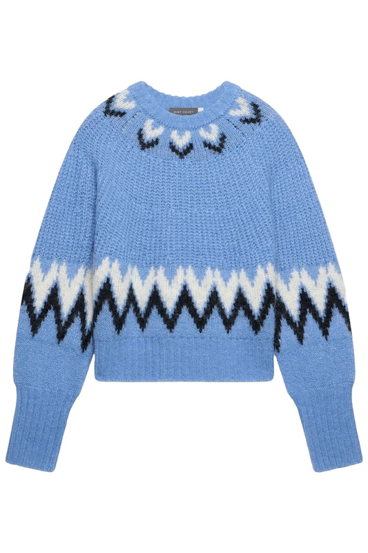 Blue Wool Blend Fairisle Jumper