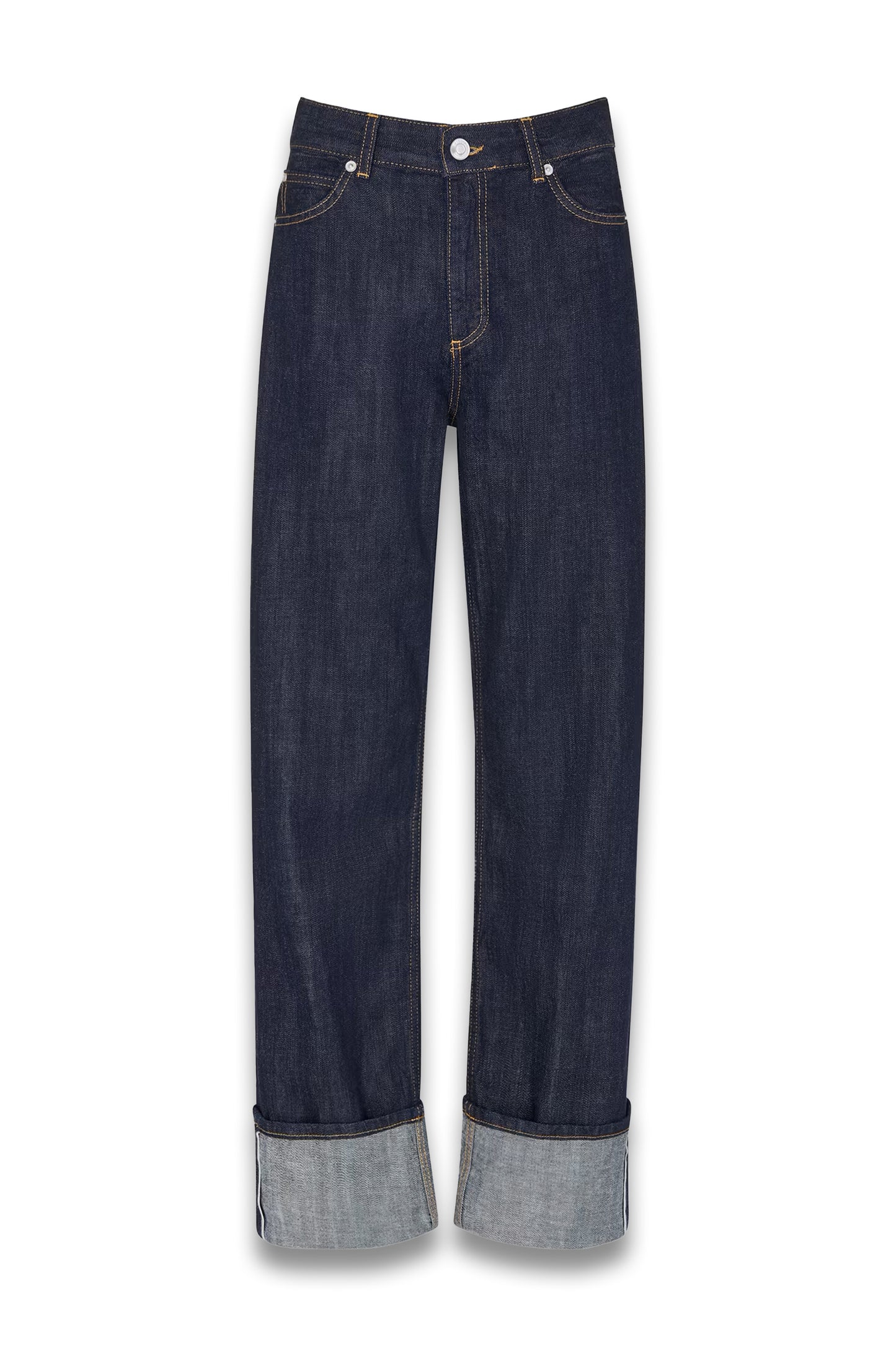 Dark Denim Turn Up Selvedge Jean