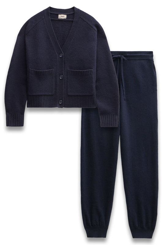 Daisy Merino Wool V Neck Cardigan and Joggers Set
