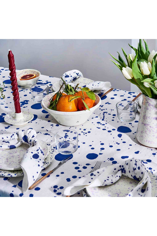 Electric Blue Splatter Tablecloth