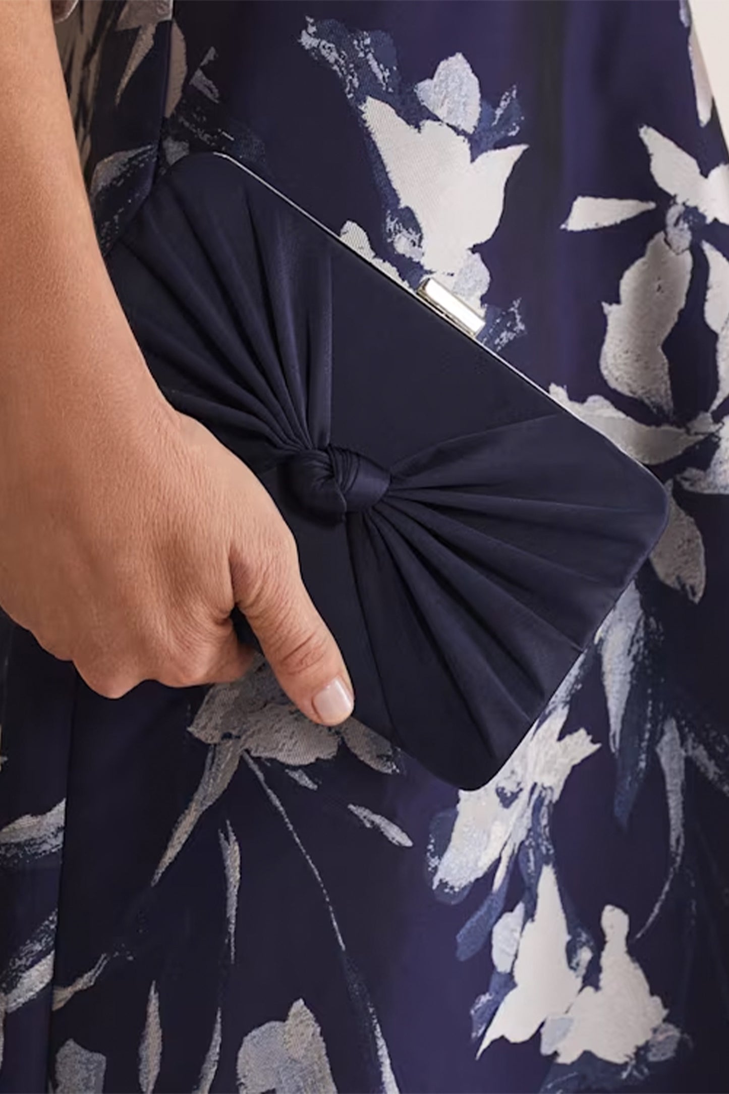 Navy Satin Clutch Box