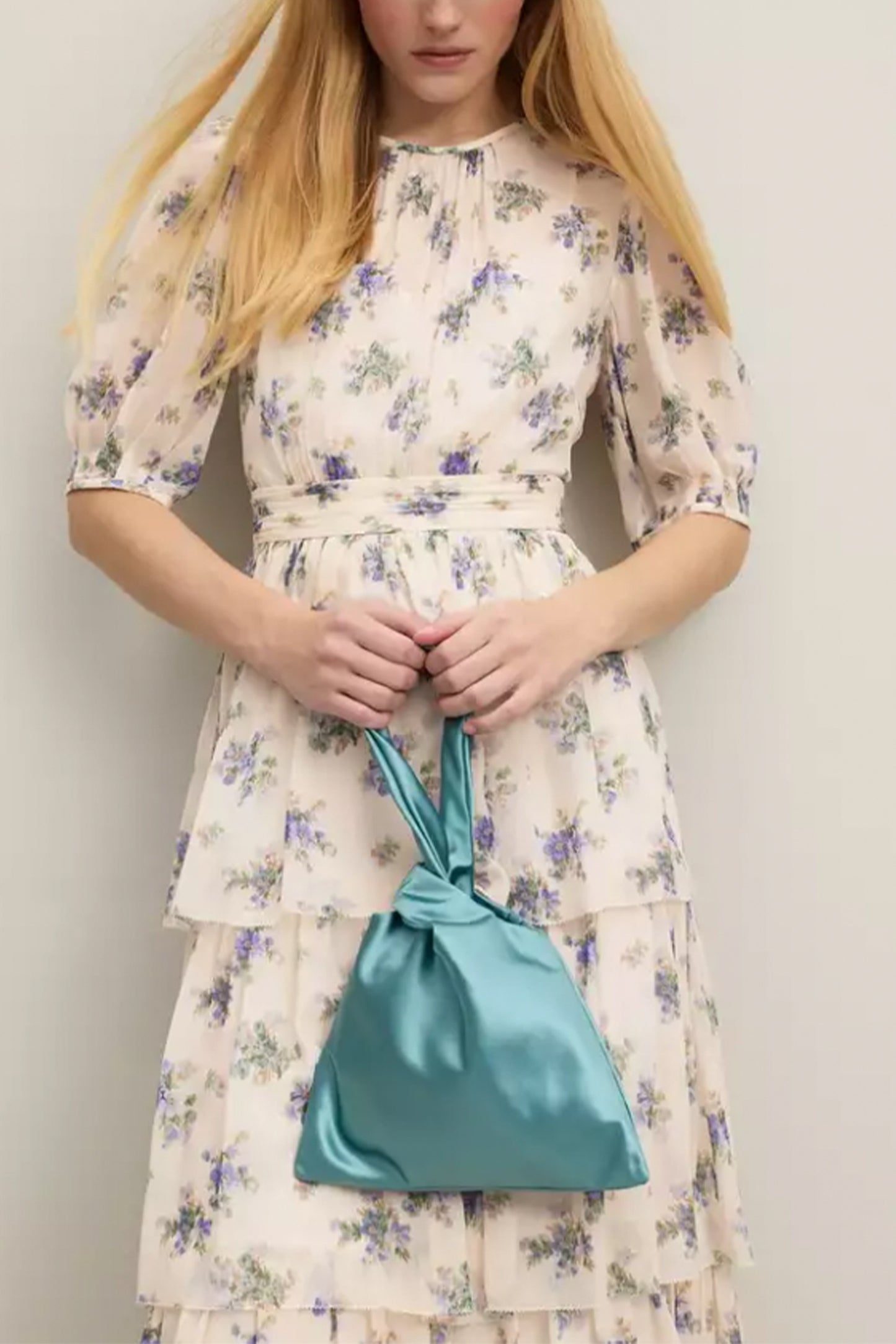 Taylor Blue Satin Handbag