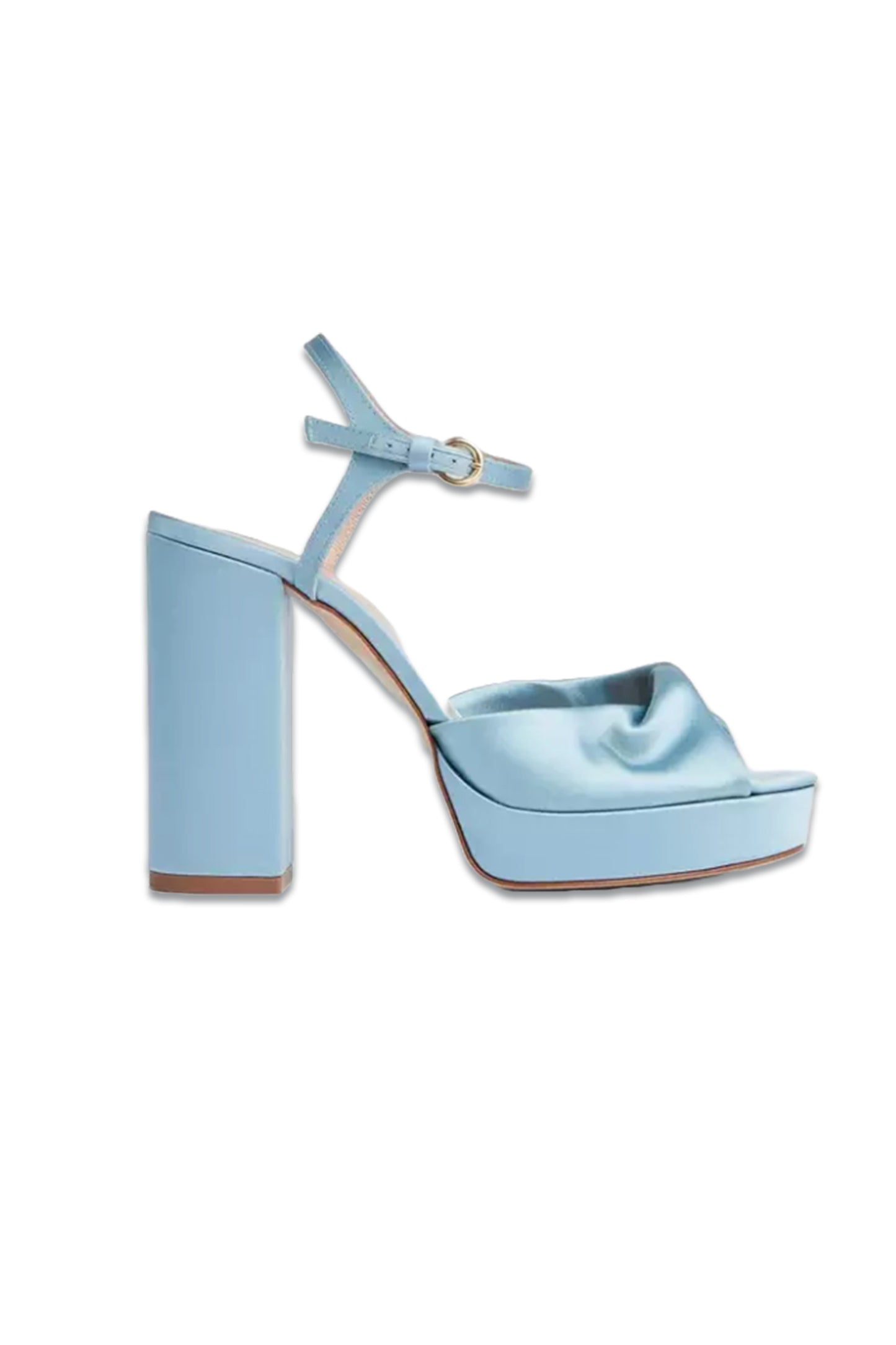 Rosa Pale Blue Satin Platform Sandals