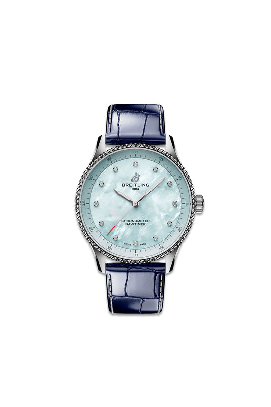Navitimer 32 With Blue Dial & Blue Leather Strap