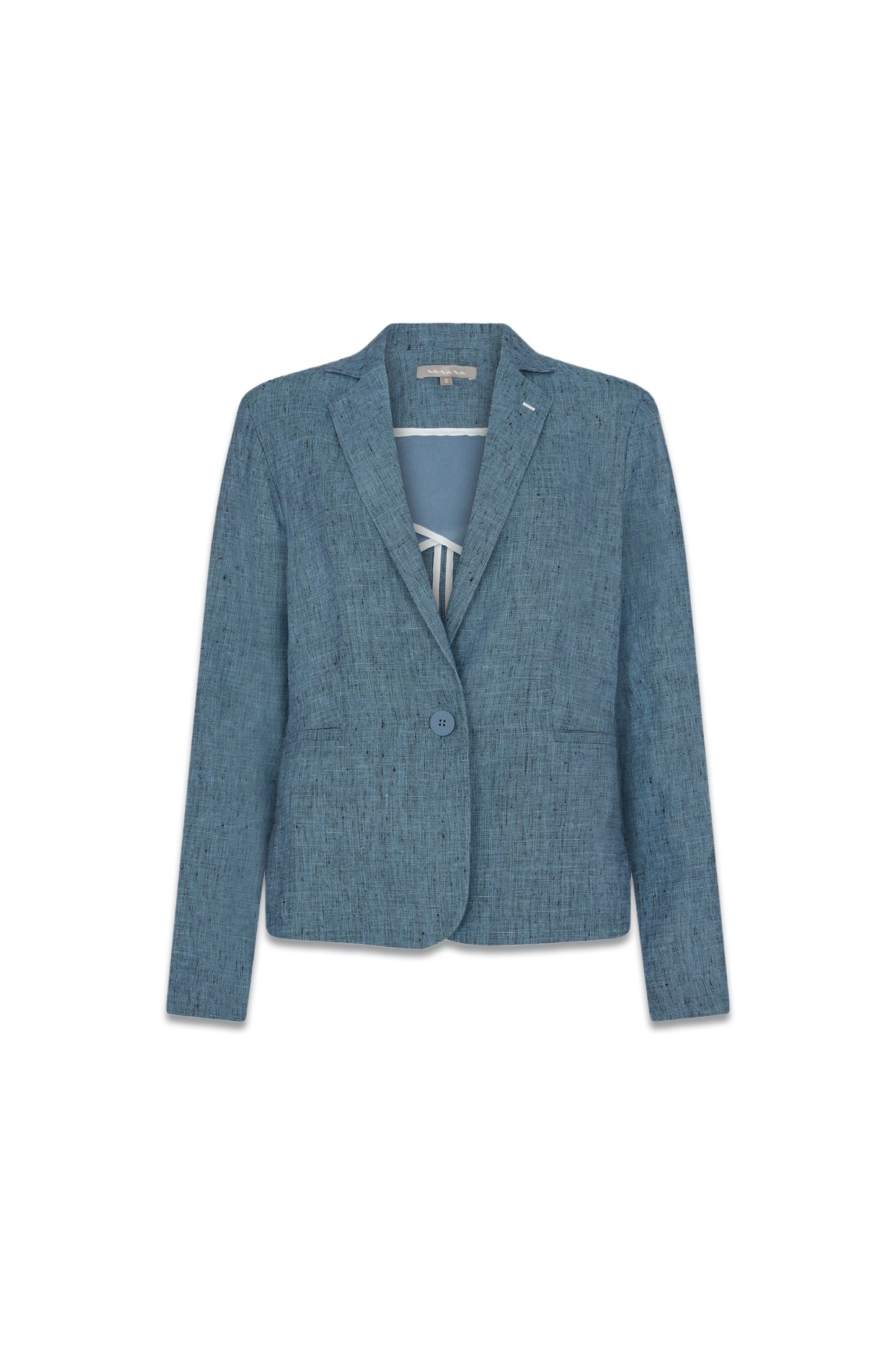 Blue Linen Deconstructed Piccolo Jacket