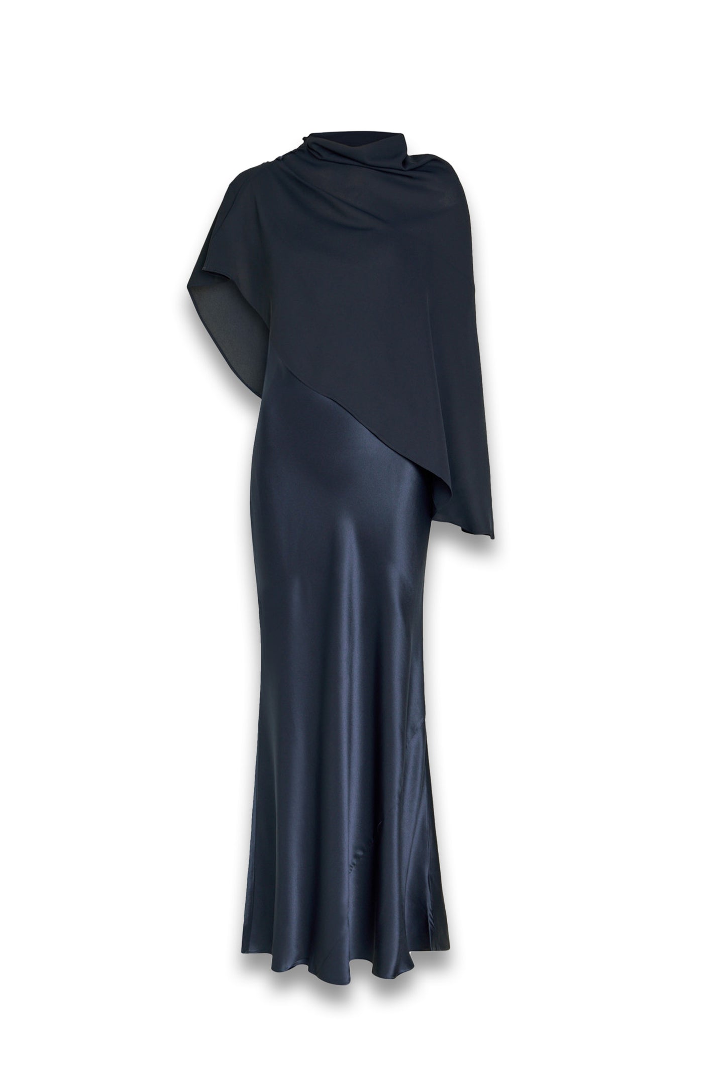 Lilibeth cape-effect silk midi dress