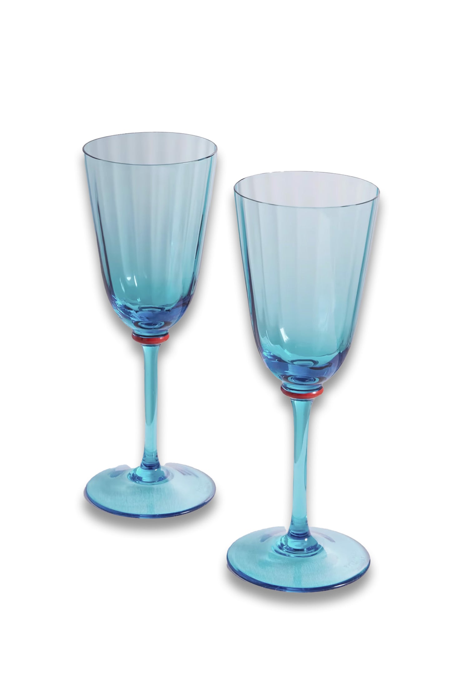 Set of two Murano glass wine glasses
