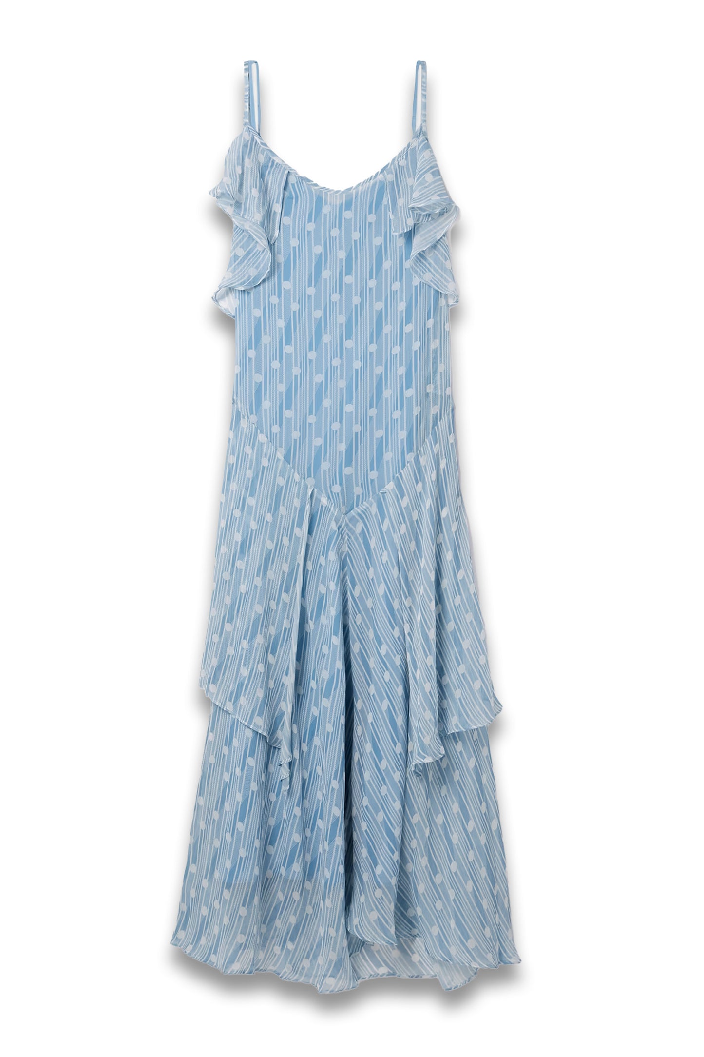 Meridian Ruffled Printed Silk-Crepon Maxi Dress