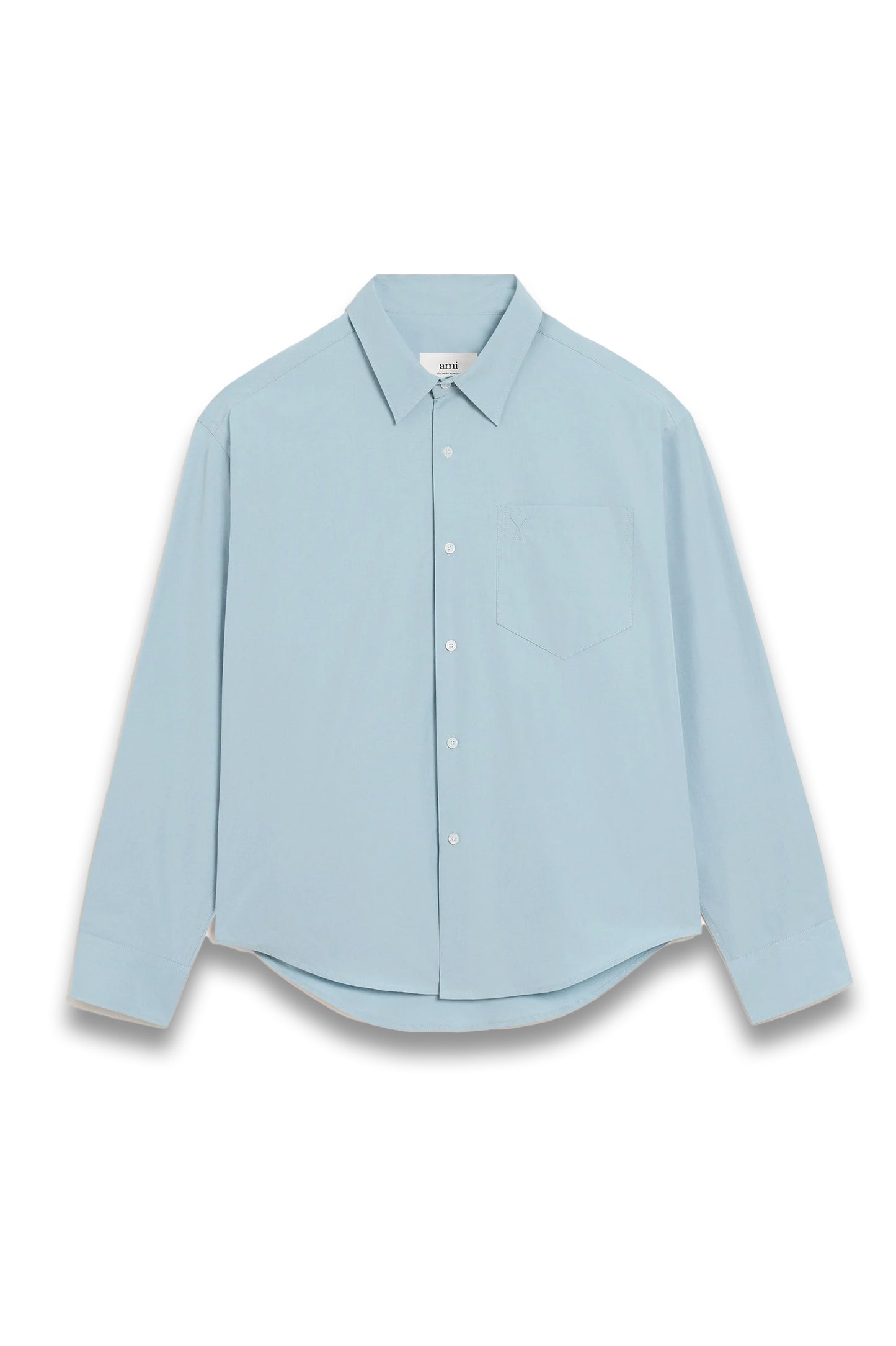 Blue Cotton Embossed Ami De coeur Boxy Shirt