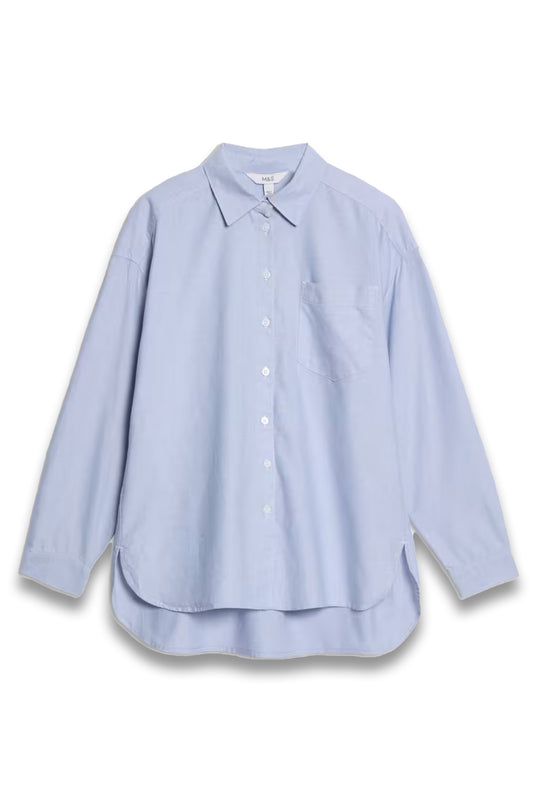 Pure Cotton Collared Button Through Shirt