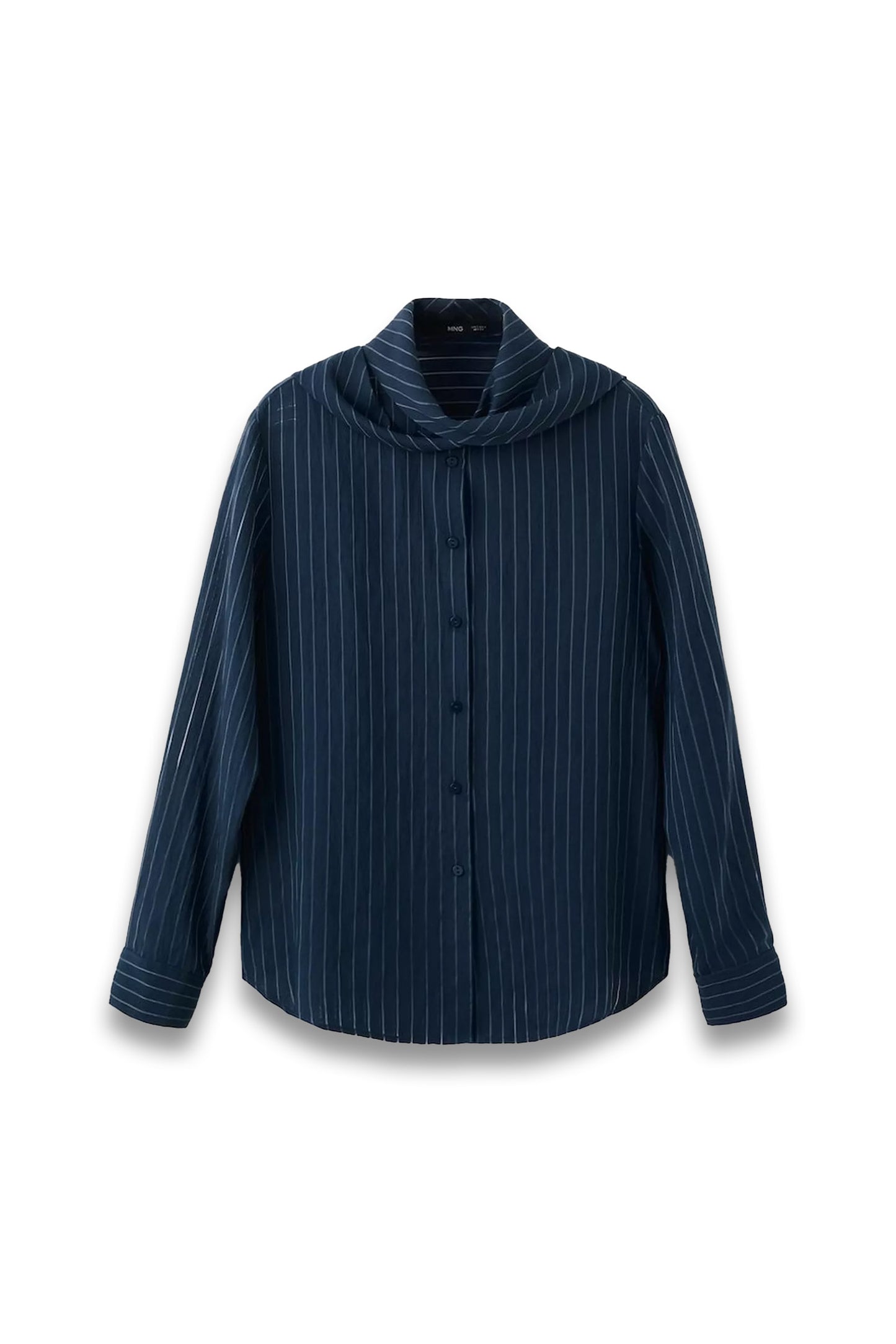 Corbat Tie Neck Stripe Shirt, Navy