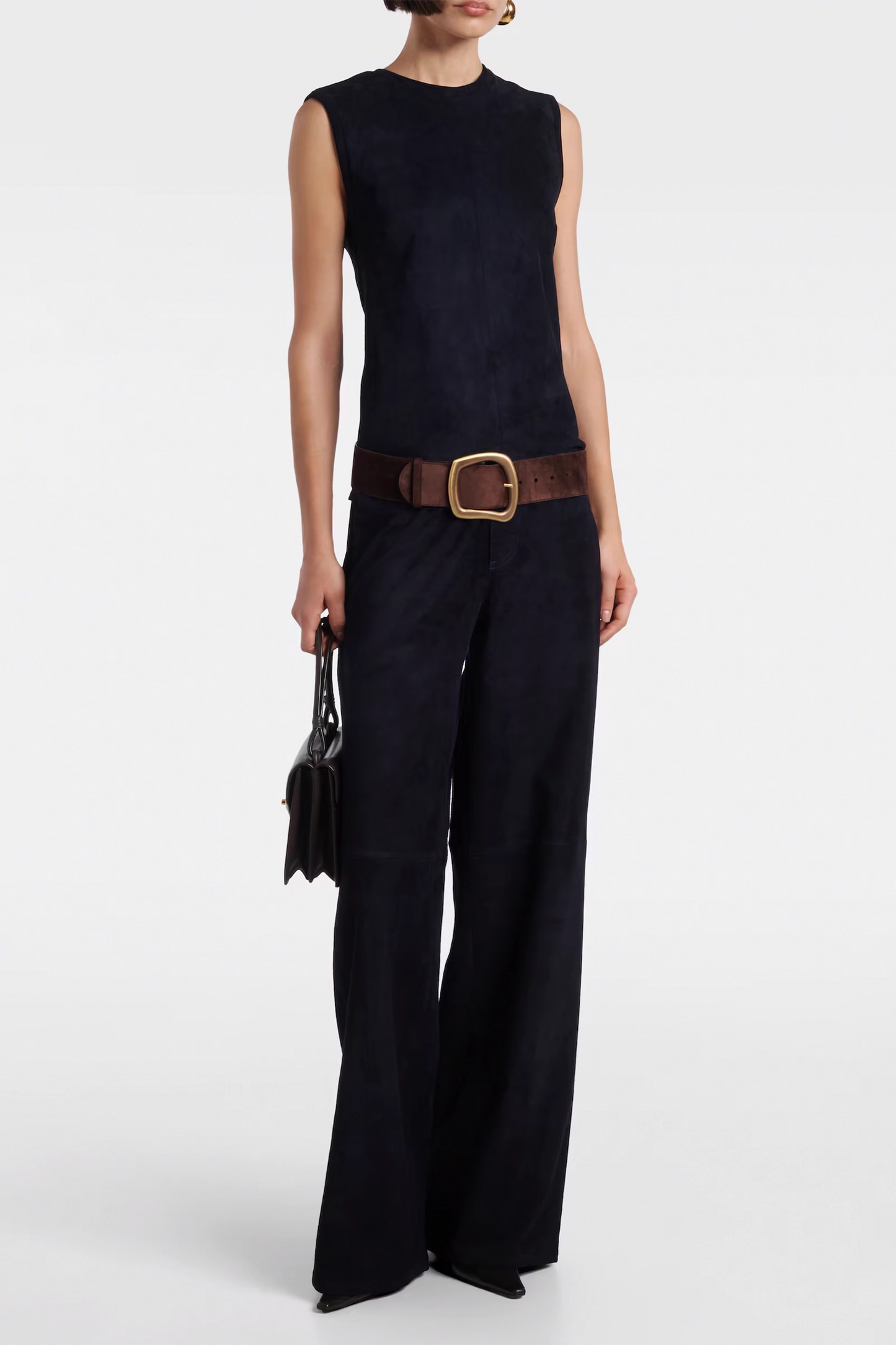 Mytheo High-rise Suede Wide-leg Pants